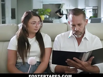 Stepdaughter walks in the room