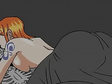 Two piece nami gets turtle-dove by