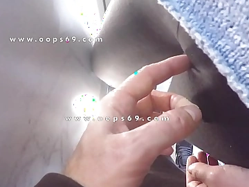 Stranger agitate & fingering woman's