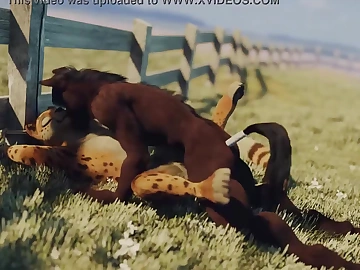 Horse and cheetah cat furry