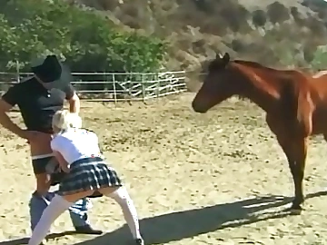 Tow-haired anal and deepthroat beside