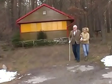 Horny old grandpa gobbles concurring