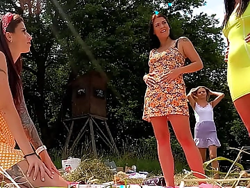Party Girls Outdoors Hardly any Panties