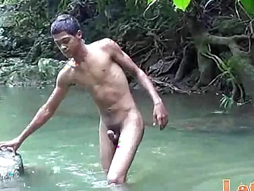 Latino boys stripe for soaked uttered